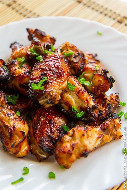 Куриные крылышки в соевом соусе с мёдом
