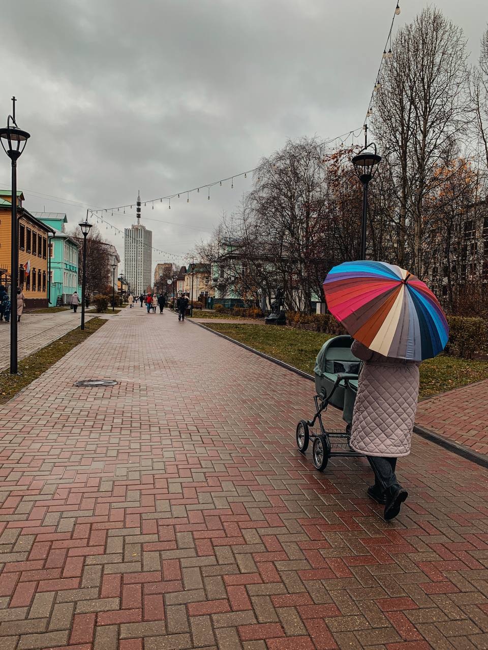 Небо хмурится и на его фоне жёлтые листья кажутся ещё ярче Небо хмурится и на его фоне жёлтые листья кажутся ещё ярче
