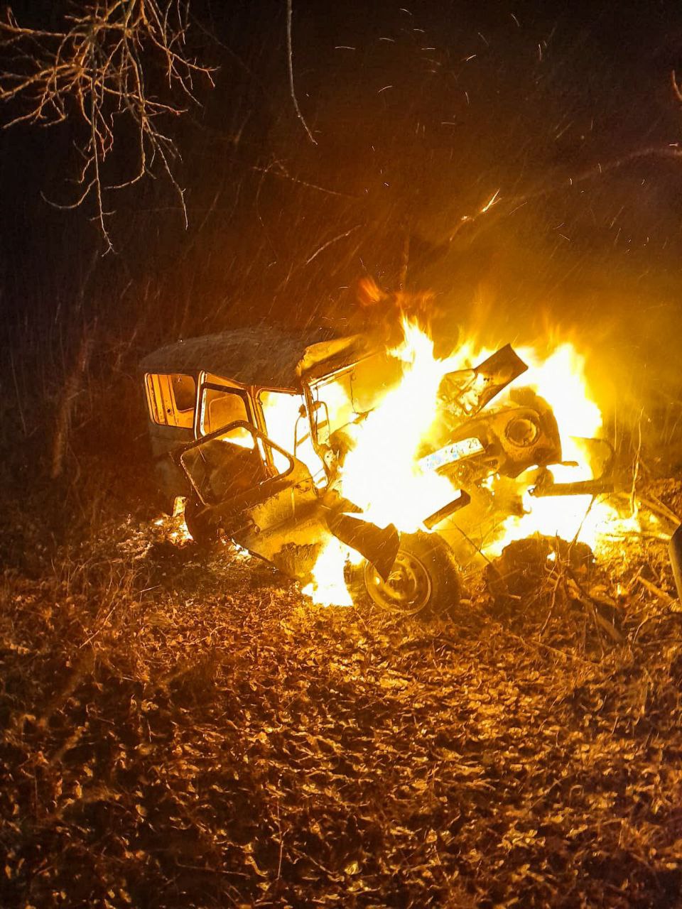 В Устьянском округе в горящем автомобиле погиб водитель