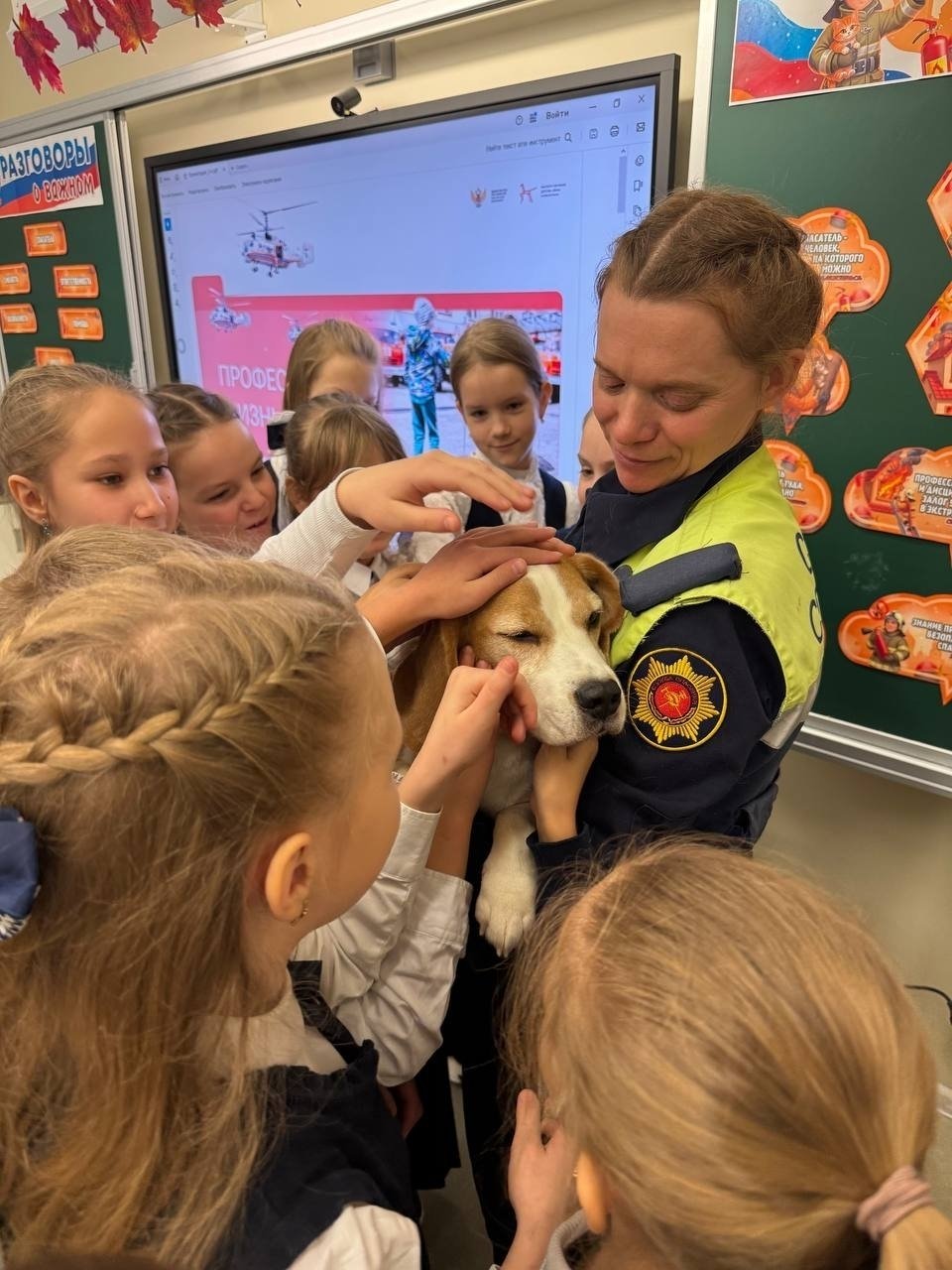 Школьники узнали о профессии кинолог-спасатель Школьники узнали о профессии кинолог-спасатель