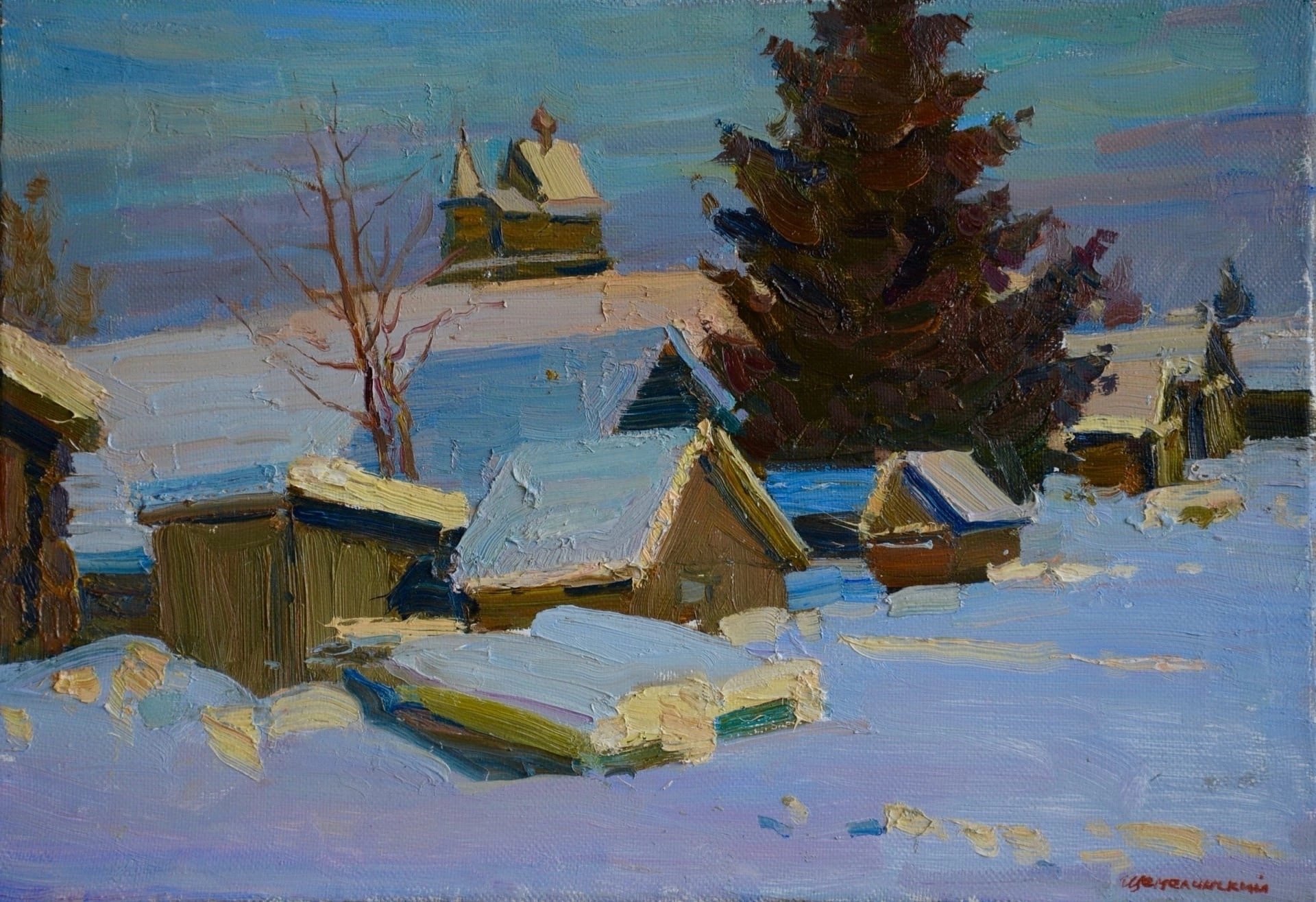 Художник Александр Щемелинский запечатлел красоту зимнего Кенозерья Художник Александр Щемелинский запечатлел красоту зимнего Кенозерья