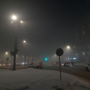 Загадочный Архангельск, окутанный плотным туманом