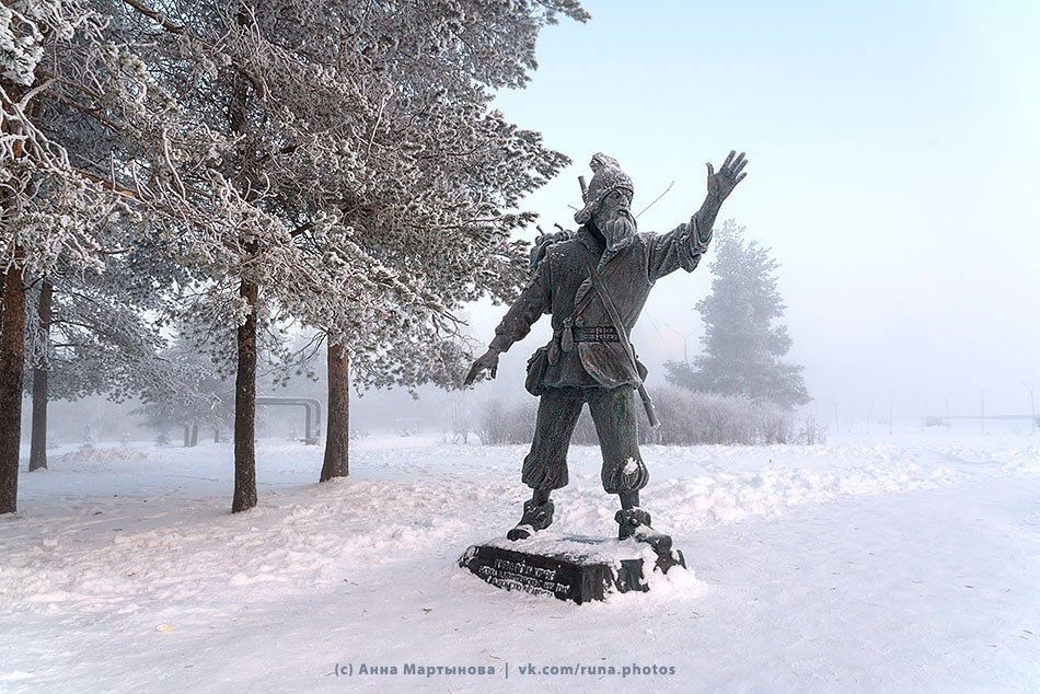 Заснеженный Робинзон Крузо в Архангельске