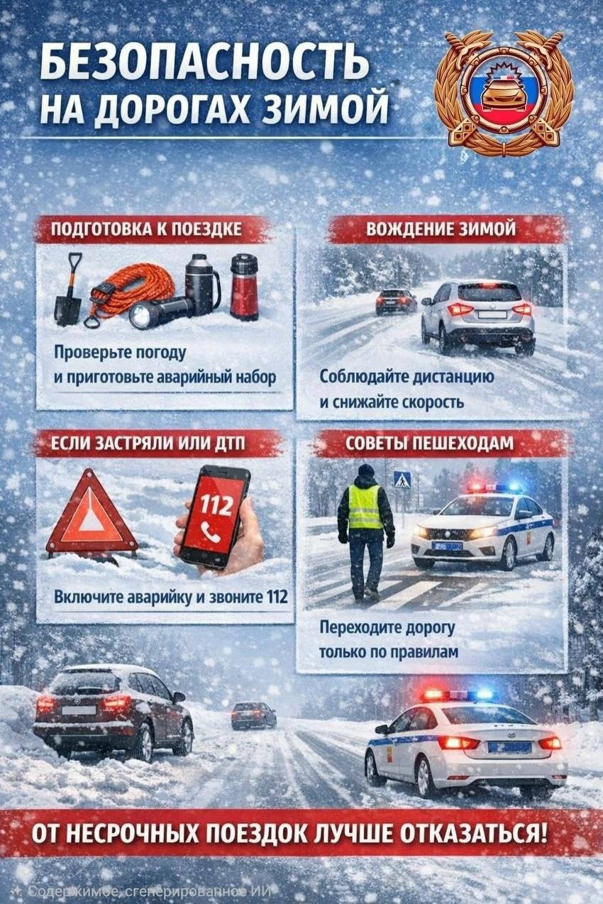 Безопасность на дорогах зимой