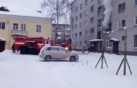 При пожаре в Котласе пострадавших нет