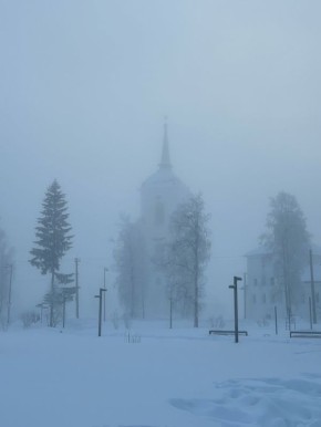 Каргополь, укутанный туманом