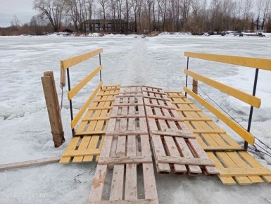 По итога осмотра пешеходной ледовой переправы МЛП - 14 лесозавод принято решение о повторном выходе комиссии