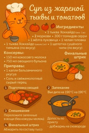 Суп из тыквы и томатов: Уютный вкус осени в вашей тарелке