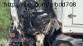Момент столкновения двух грузовиков у Цигломени попал в объектив видеорегистратора