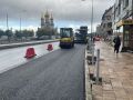 На площади Профсоюзов в Архангельске приступили к укладке последующих слоев асфальта на основном участке дороги