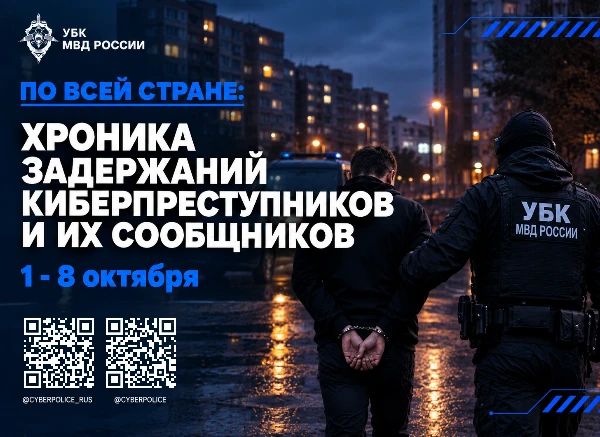 По всей стране: хроника задержаний киберпреступников и их сообщников