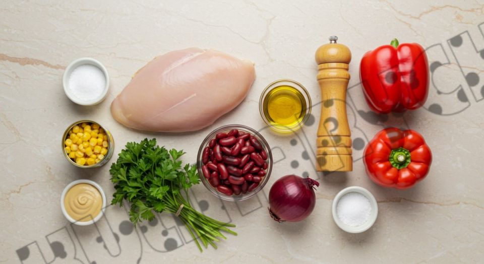 Вкусный и полезный салат с курицей и фасолью за считанные минуты